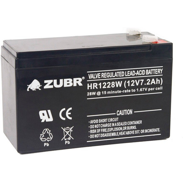 Аккумулятор для ИБП Zubr HR 12-28W (12 В/7.2 А·ч)