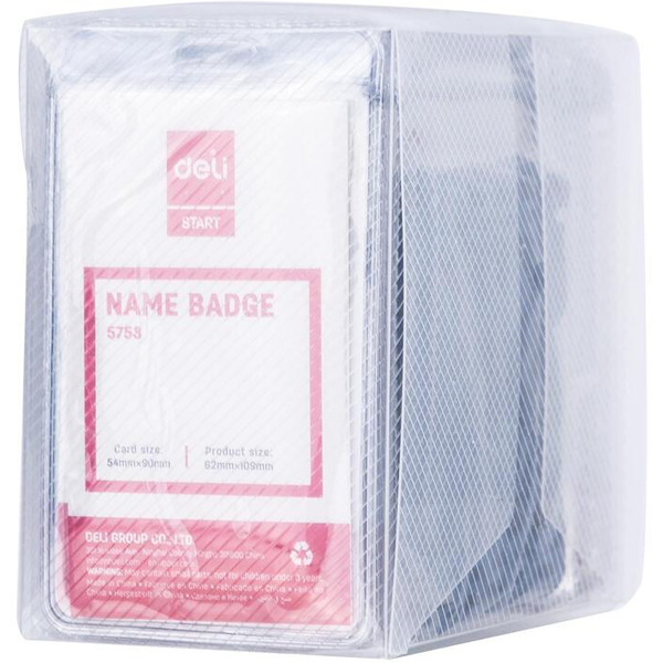 Бейдж на клипсе DELI 5753 (50 шт.)