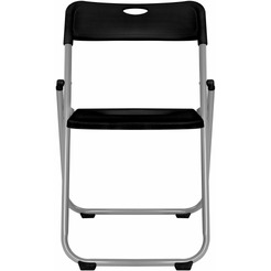Стулья складные BRABIX Golf Lite CF-017 (КОМПЛЕКТ 4 шт., серебристый каркас, пластик, чёрный) 533034