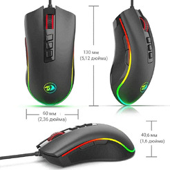 Мышь Redragon Cobra M711-2 (черный)