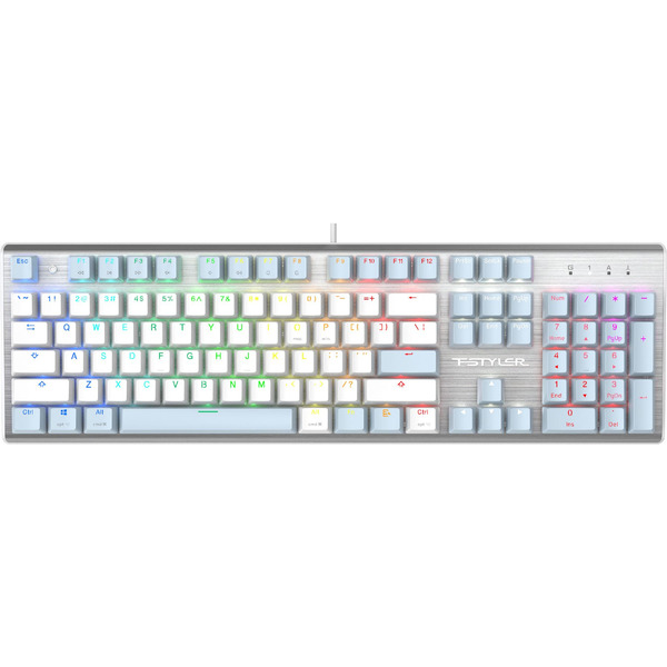 Клавиатура A4Tech Fstyler FS100 Neon (серебристый/голубой)