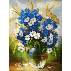 Картина по номерам Белоснежка Ромашки и васильки 143-AS