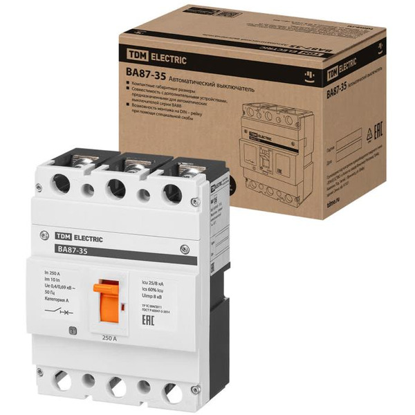 Выключатель автоматический TDM Electric ВА87-35 3Р 250А 25кА SQ0751-0016