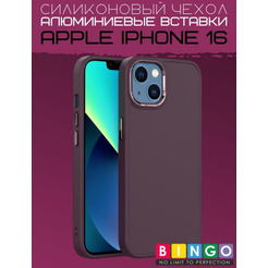 Бампер BINGO Metal для APPLE iPhone 16 бордовый
