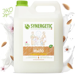 Жидкое мыло SYNERGETIC "Миндальное молочко" с эффектом увлажнения, гипоаллергенное, 5л (105506)