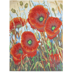 Картина стразами (алмазная мозаика) ОСТРОВ СОКРОВИЩ «Маки» 662575