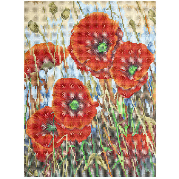 Картина стразами (алмазная мозаика) ОСТРОВ СОКРОВИЩ «Маки» 662575