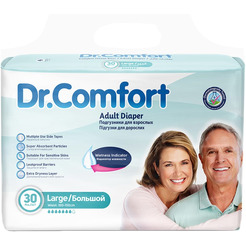 Подгузники для взрослых Dr.Comfort Adult Diaper Jumbo pack Large-30 30шт