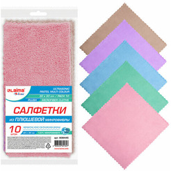 Салфетки для уборки LAIMA 608445 (из плюшевой микрофибры 30х30см, 10шт)