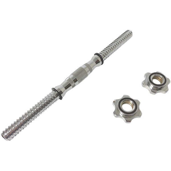 Гриф для гантели AMETIST с железной ручкой бочонком 25x400мм (1.65кг, полнотелый)