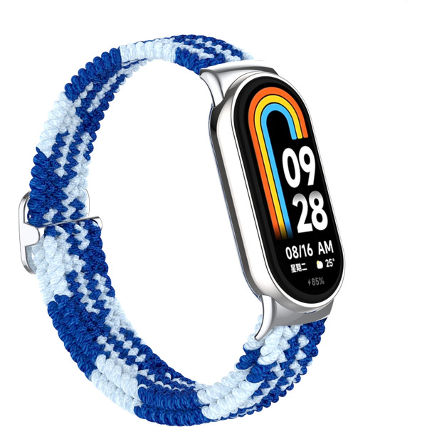 Ремешок Bingo Braided для Xiaomi Mi Band 8 Синий с белым