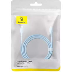 Кабель Baseus Pudding Series USB Type-C - USB Type-C (1.2 м, голубой)