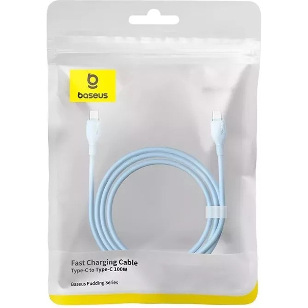 Кабель Baseus Pudding Series USB Type-C - USB Type-C (1.2 м, голубой)