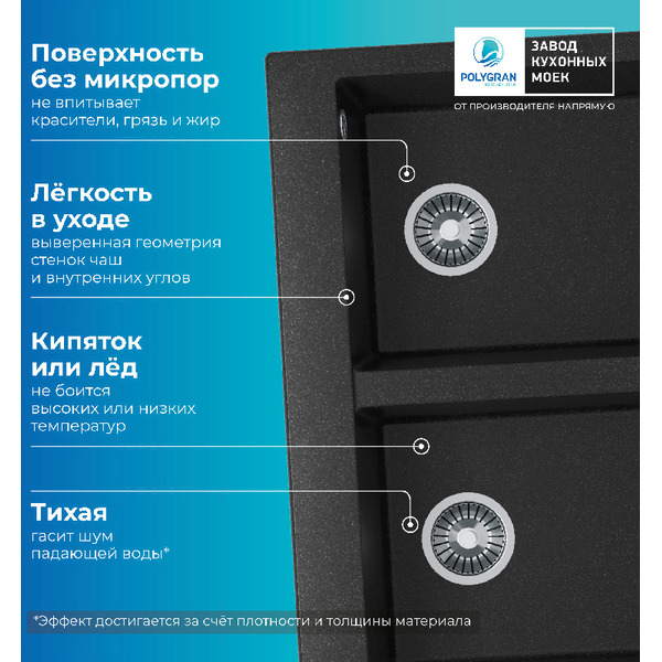 Кухонная мойка Polygran Brig 790 (черный)