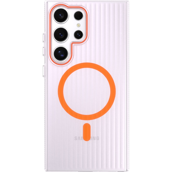 Задняя накладка CASE Translucent Strip Samsung Galaxy S24 Ultra, прозрачно-оранжевый