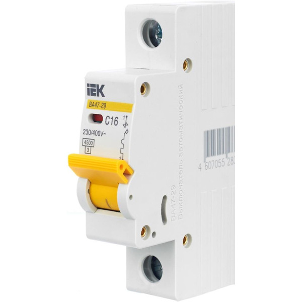 Выключатель автоматический IEK ВА 47-29 16А 1P 4.5кА С MVA20-1-016-C