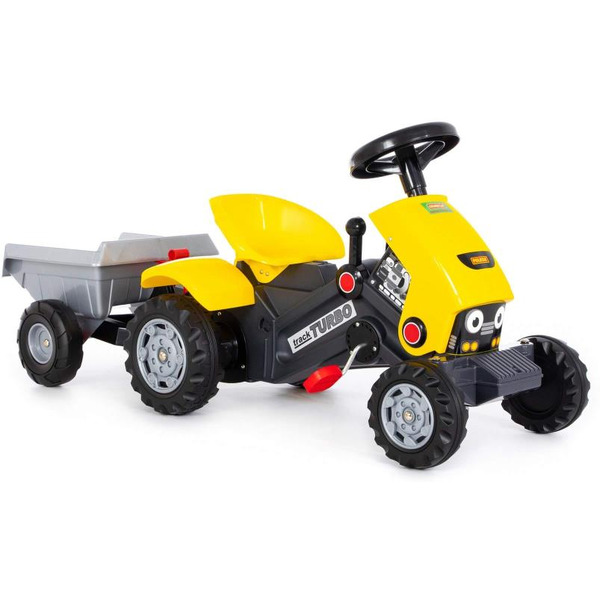 Каталка-трактор с педалями Полесье Turbo-2 с полуприцепом 89342