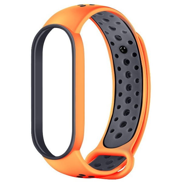 Ремешок Bingo Sport для Xiaomi Mi Band 5/6 Оранжевый с серым