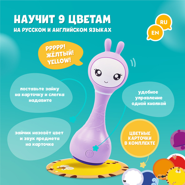 Интерактивная игрушка Alilo Умный зайка R1 60405 (фиолетовый)