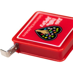 Рулетка сувенирная на магните "Дай пять добру" красная