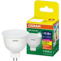 Лампа светодиодная OSRAM Value MR16 10W 2700K GU5.3 FR 12V