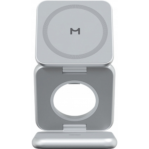 Беспроводное зарядное Magssory Fold Pro 3 в 1 WCH063 (серебристый)