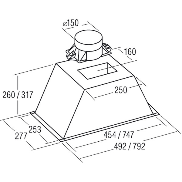 Вытяжка кухонная САТА GL75X INOX
