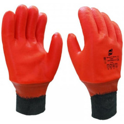 Перчатки трикотажные х/б нефтеморозостойкие с полным ПВХ покрытием Arcticus манжет резинка, р-р 11, оранжевый, арт. 16020 SSW р.11