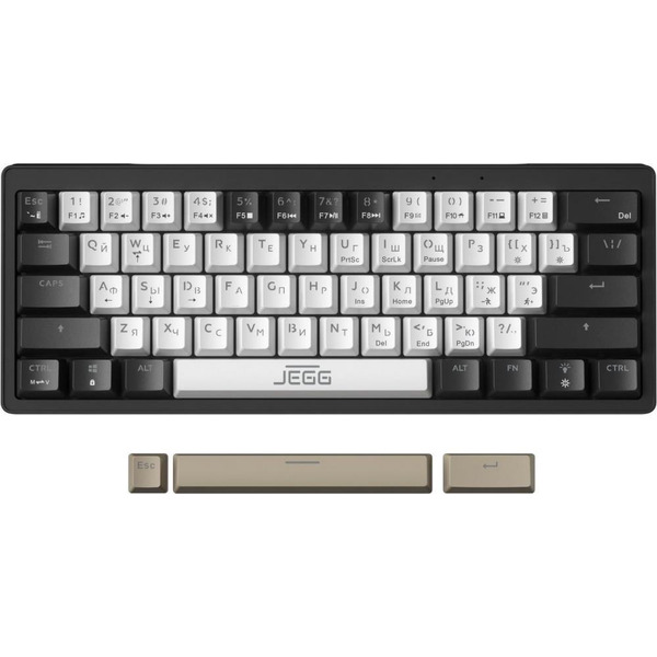 Клавиатура JEGG ZA61 White Black Brown (TNT Yellow)