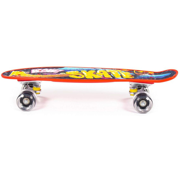 Доска роликовая Полесье 89595 (56 см) красная с наклейкой и чёрными колёсами