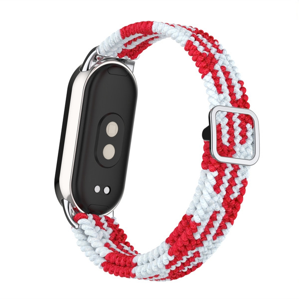 Ремешок Bingo Braided для Xiaomi Mi Band 8 (красный с белым)
