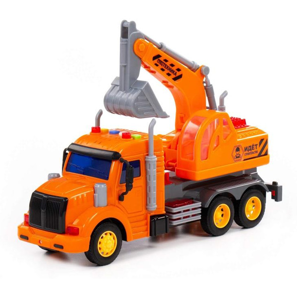 Автомобиль-экскаватор Полесье 86457 Профи (оранжевый)