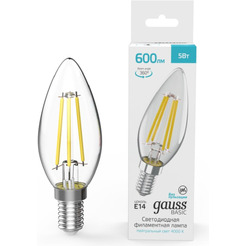 Светодиодная лампочка Gauss Basic Filament 5W 600lm 4000K E14 50312252