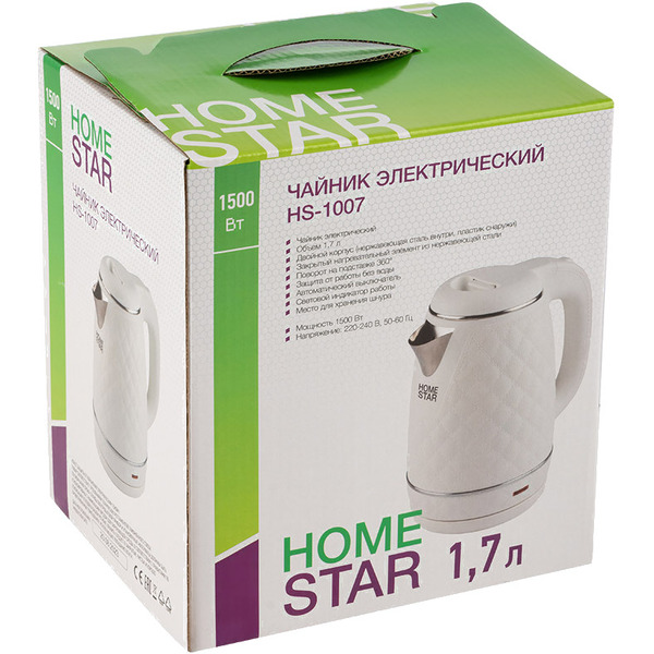 Электрический чайник HomeStar HS-1007 (белый)
