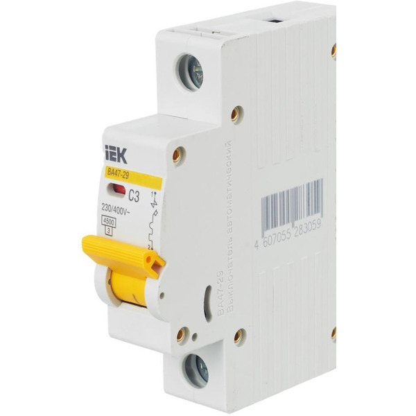 Выключатель автоматический IEK ВА 47-29 3А 1P 4.5кА С MVA20-1-003-C