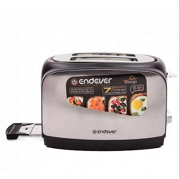 Тостер Endever Skyline ST-121 (черный/сталь)