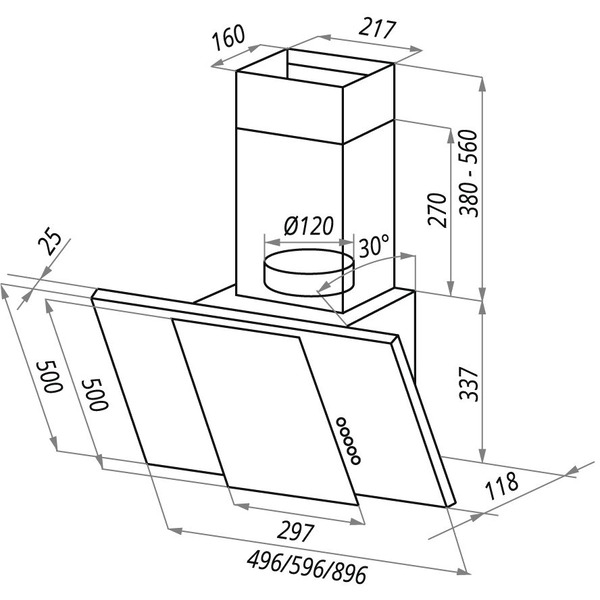 Кухонная вытяжка MAUNFELD Irwell G 50 (черный)