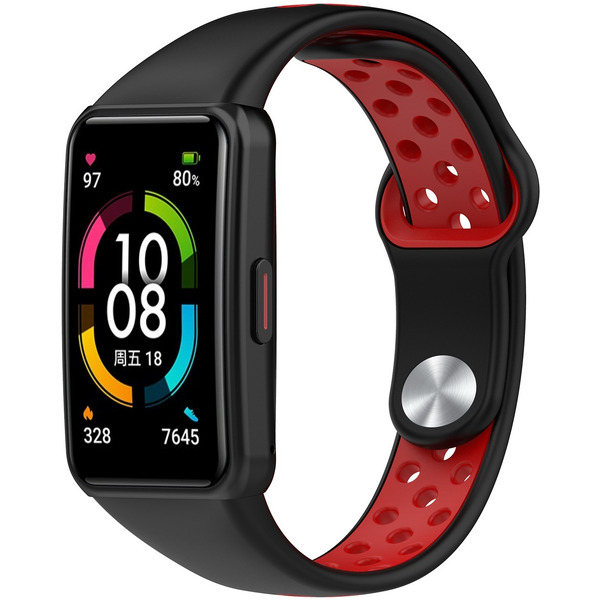 Ремешок Bingo Sport для Huawei/Honor Band 6/6 Pro (черный/красный)