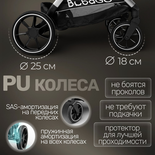 Прогулочная коляска Bubago Duo X BG 194-3 Biege