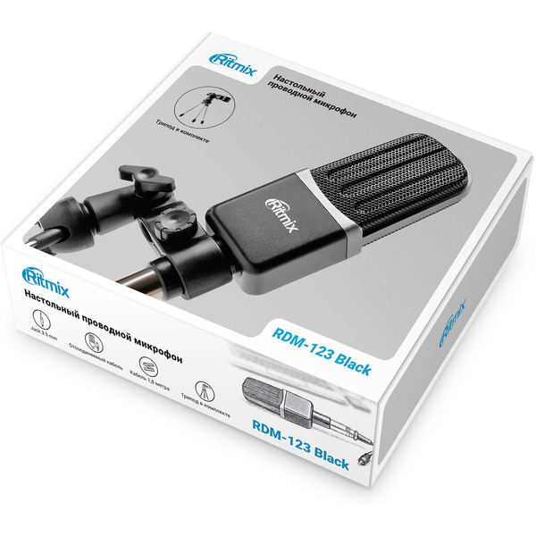 Микрофон Ritmix RDM-123 (черный)