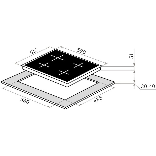 Газовая варочная панель MAUNFELD EGHE.64.43CW/G