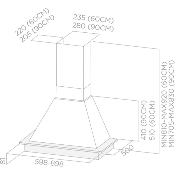 Вытяжка ELICA DAISY WH/A/90 T.GREZZO