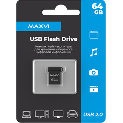 USB флеш Maxvi MM 64GB FD64GBUSB20C10MM (темно-серый)