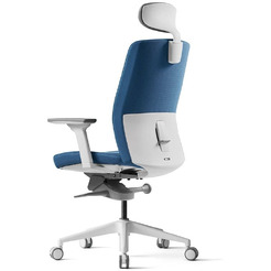 Кресло Bestuhl J2 (бел. рама,спинка-ткань, сиденье-ткань,голубой)