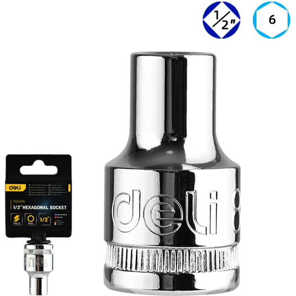 Головка торцевая шестигранная Deli EDQ4008