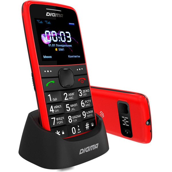 Кнопочный телефон Digma Linx S220 (красный)