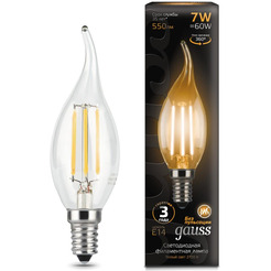 Светодиодная лампочка Gauss LED Filament Candle tailed E14 7 Вт 2700 К 104801107