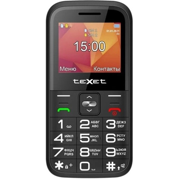Сотовый телефон Texet TM-B418 (+ЗУ WC-111) черный