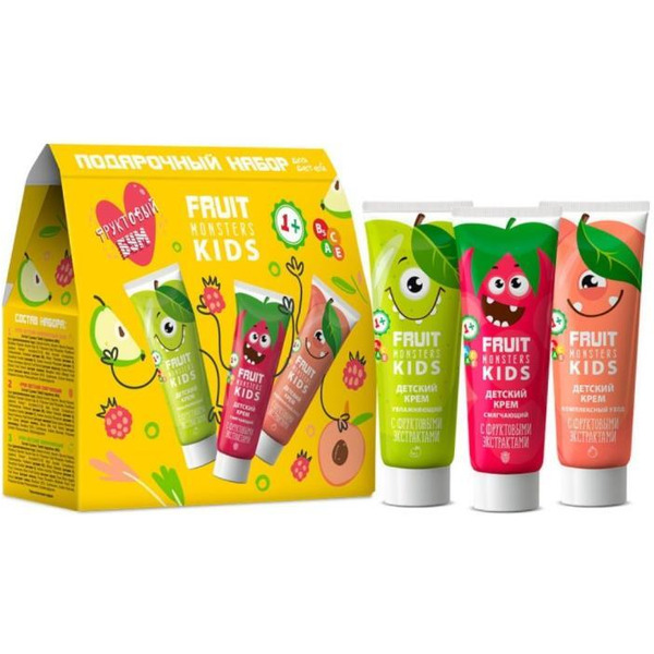 Крема Фрутомонстры Фруктовый бум (Крем Комплексный уход, Смягчающий, Увлажняющий 3х30мл)