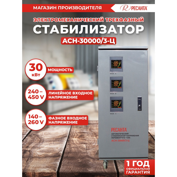 Стабилизатор напряжения Ресанта АСН-30000/3-Ц